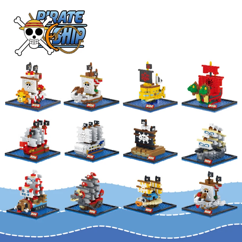Model Kit Thousand Sunny - Pirate Ship Micro Building Blocks Anime