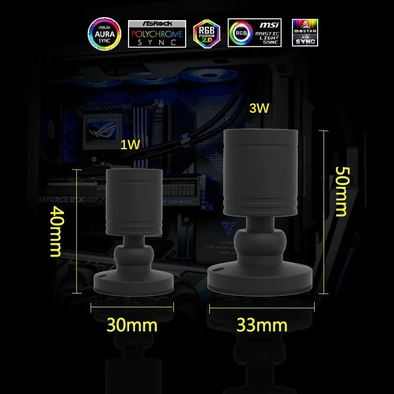 QITU 1W 3W ARGB 5V 3Pin Header - Model Kit Display Case ulasan dan harga