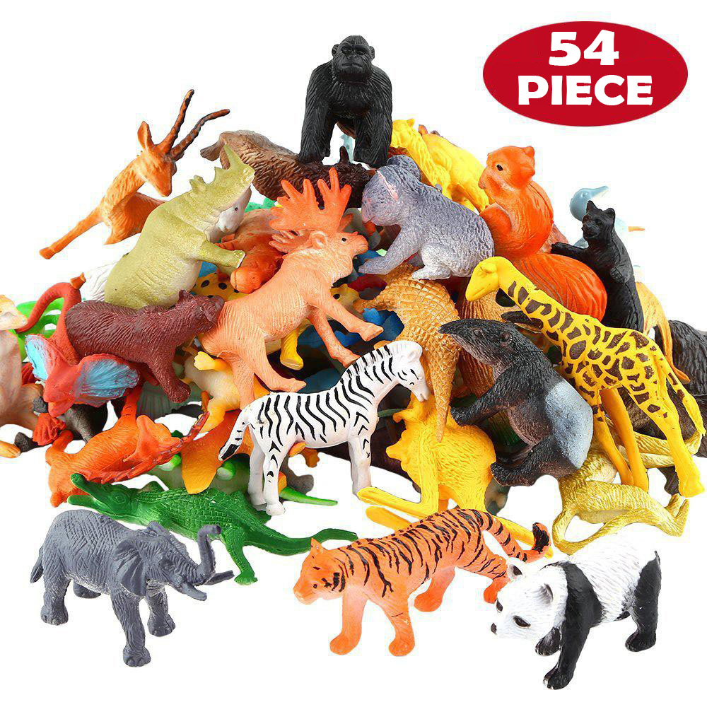 54 Pcs Mini Jungle Animal Toys - Model Kit Dinosaur ulasan dan harga