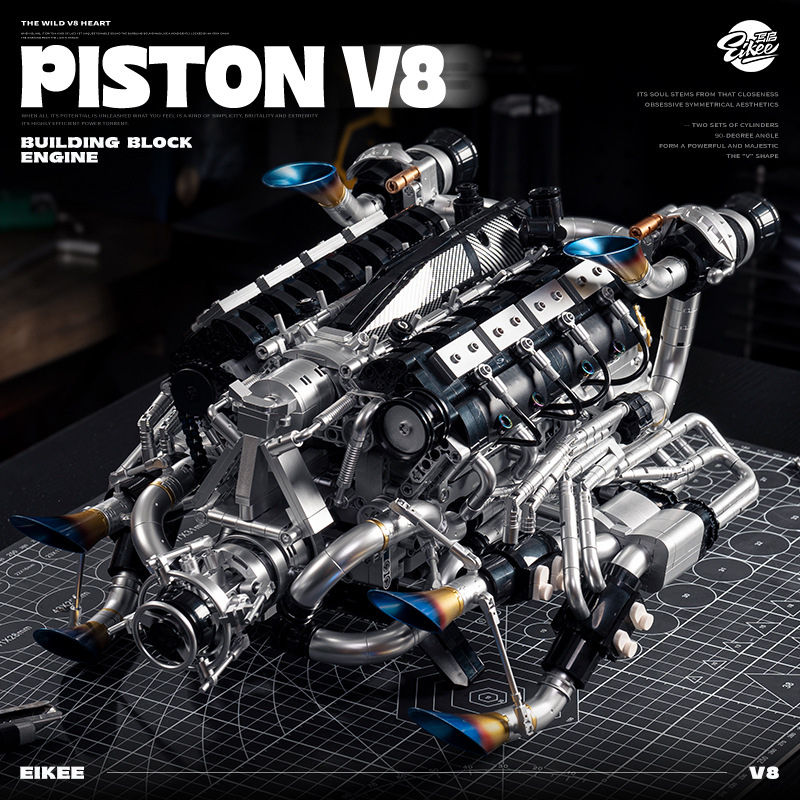 Technical Supercar V8 Engine B - Model Kit Motor ulasan dan harga