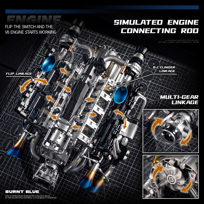 Technical Supercar V8 Engine B - Model Kit Motor ulasan dan harga