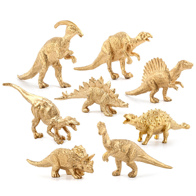 14-Piece Golden Dinosaur Model - Model Kit Dinosaur ulasan dan harga
