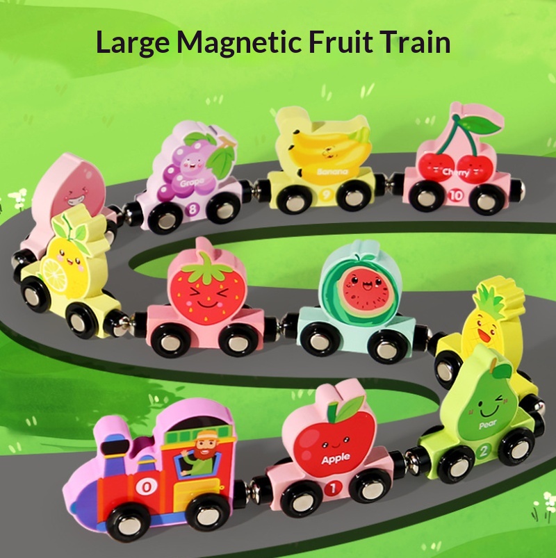 Children'S Wooden Magnetic Col - Model Kit Train ulasan dan harga