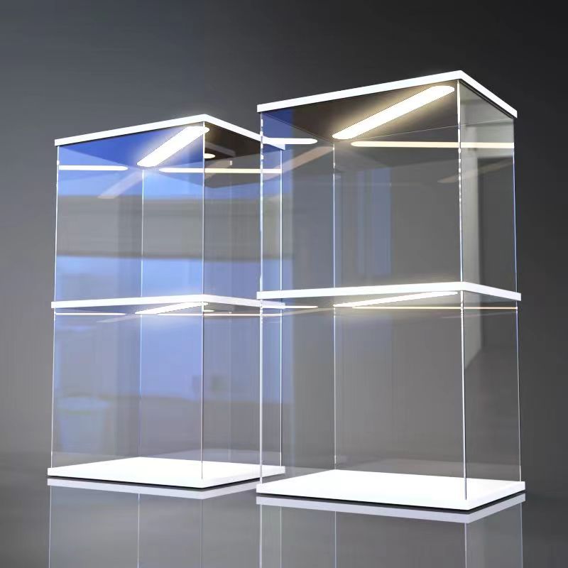 Premium White Chevron Display  - Model Kit Display Case ulasan dan harga