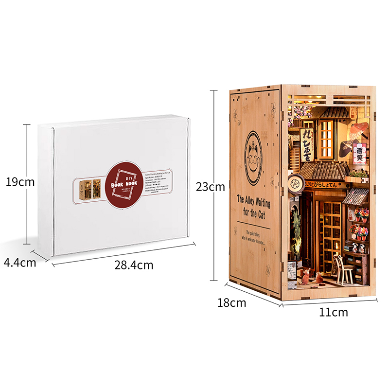 LED Wooden Book Nook Kit DIY 3 - Model Kit Simulator ulasan dan harga