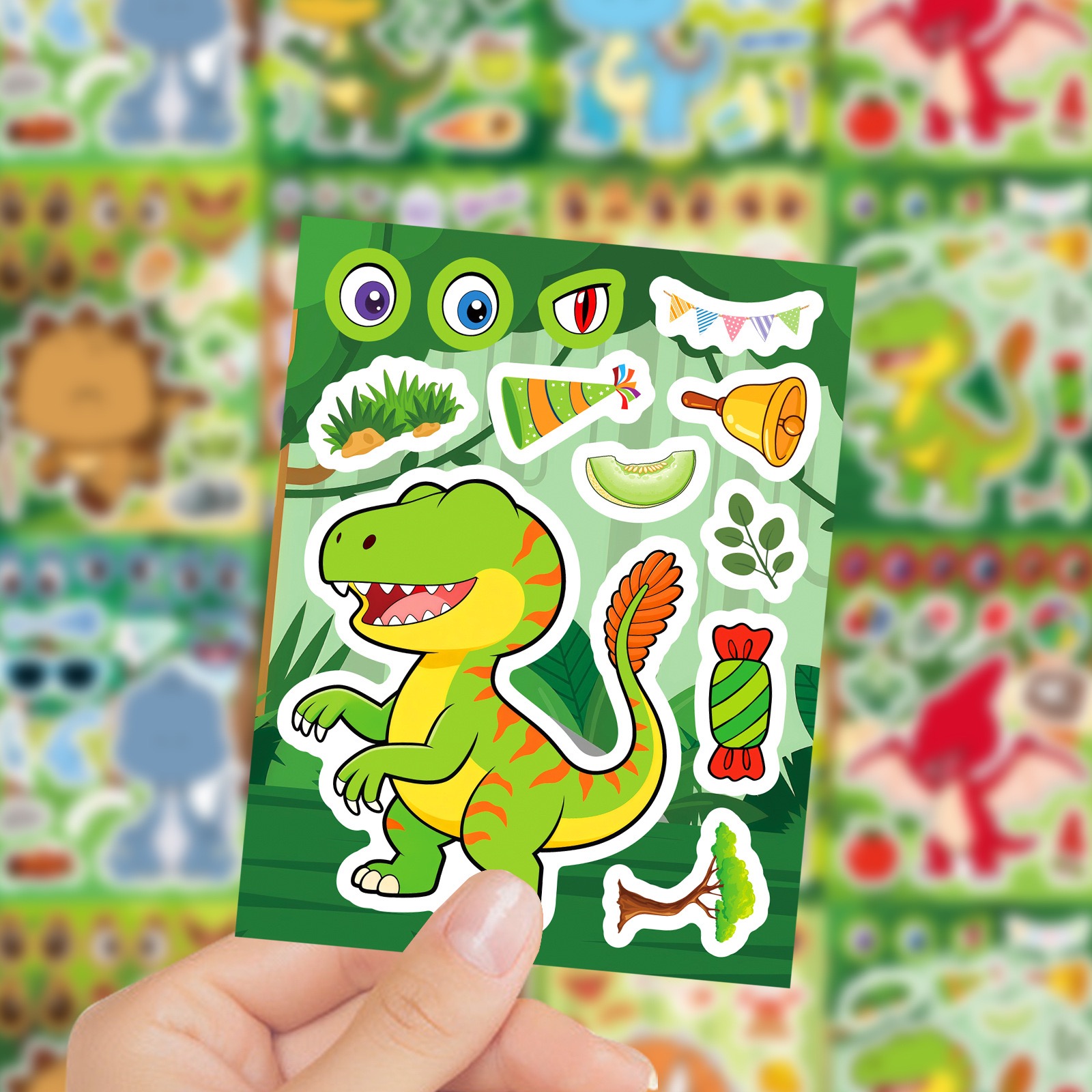8/16Sheets DIY Make-a-Face Din - Model Kit Dinosaur ulasan dan harga