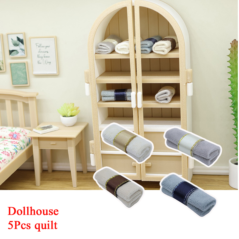 5Pcs 1/12 Dollhouse Mini Quilt - Model Kit Simulator ulasan dan harga