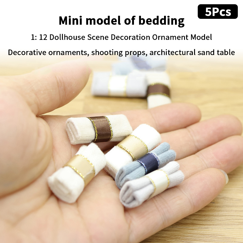 5Pcs 1/12 Dollhouse Mini Quilt - Model Kit Simulator ulasan dan harga